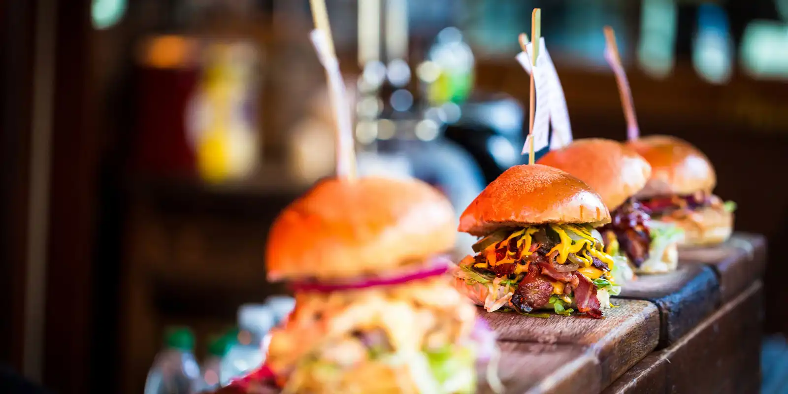 burgers in a row